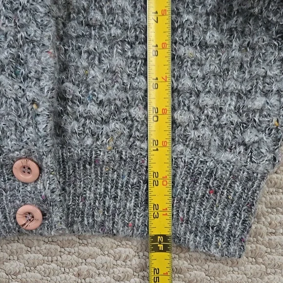 Vintage Marella Grey Knit Popcorn Cardigan Size Medium - Picture 6 of 8
